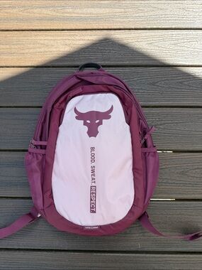Under Armour Maroon & Light Pink 'Blood. Sweat. Respect.' Backpack